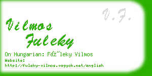 vilmos fuleky business card